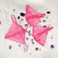 (情趣内衣)羞羞宝贝性感蕾丝透视内衣裤(玫红色)